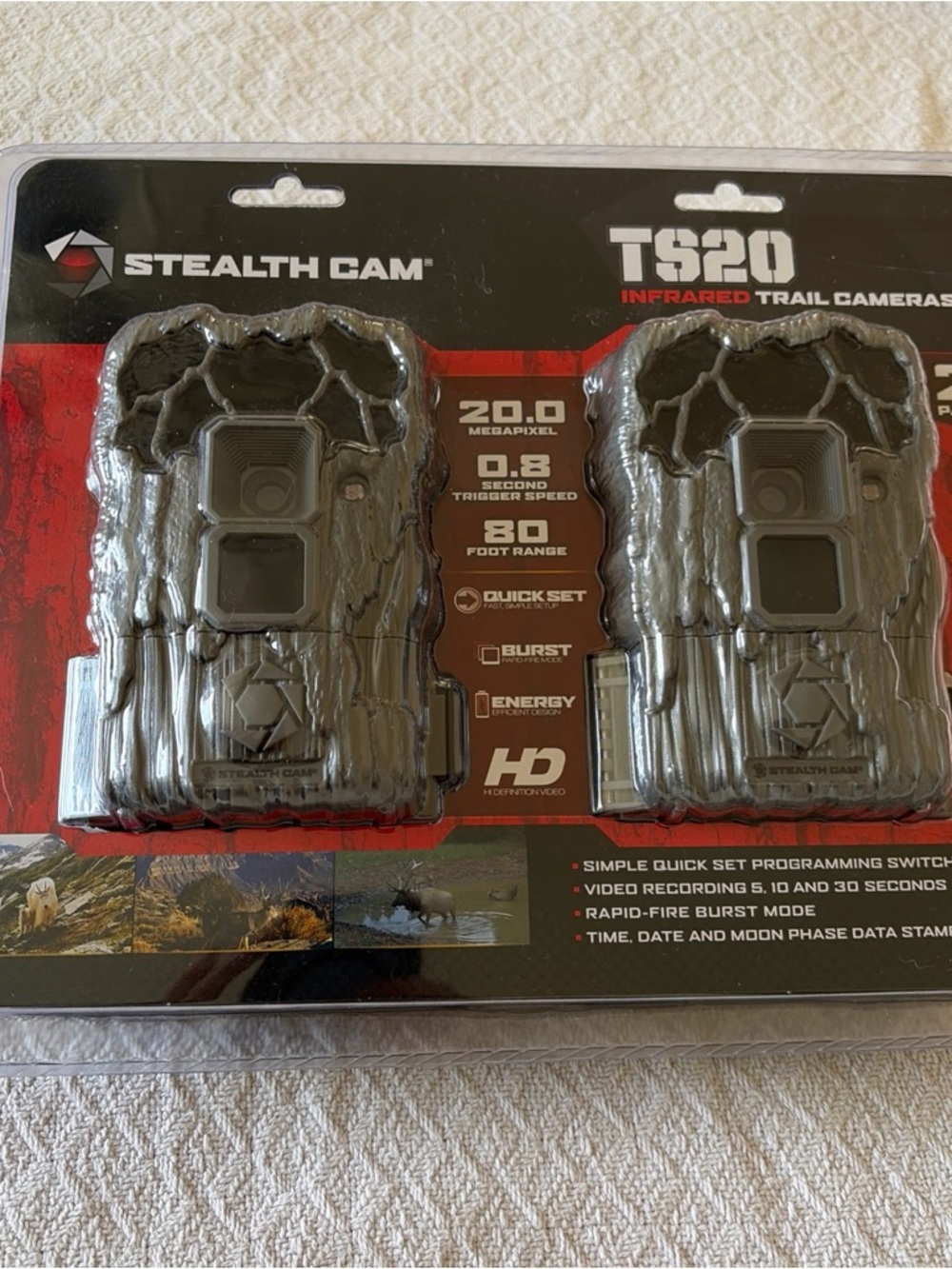 Hunting camera Stealth Cam TS20 high def Infrared Trail Cameras Gray Pair